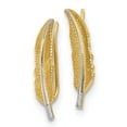 thumbnail image 2 of FB Jewels Leslie's 14K Yellow Gold w/Rhodium Polished Feather Ear Climber Earrings, 2 of 4