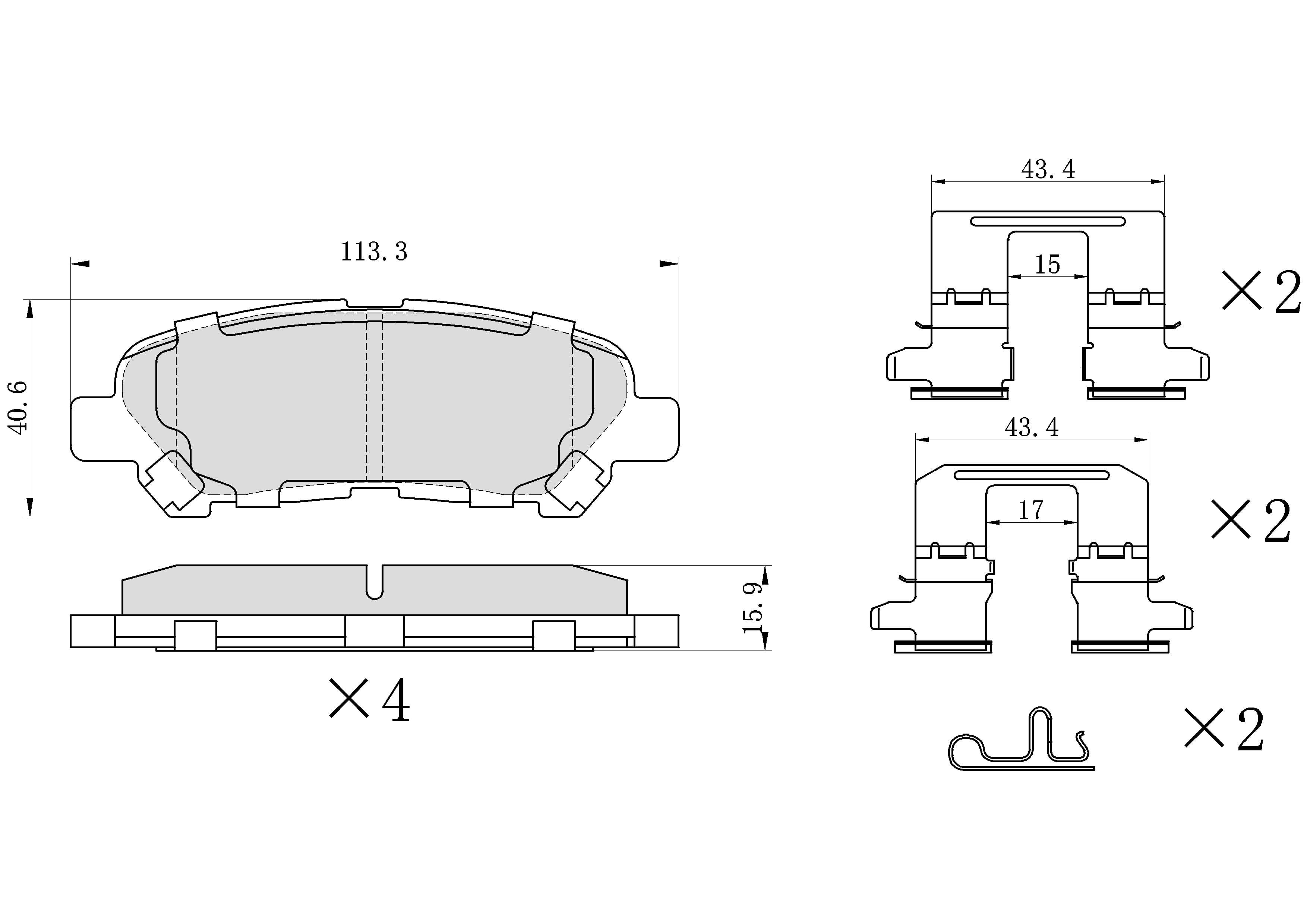 UltraHC 700 Brake Pad Set, Rear HC7.1325.0.C, Toyota Highlander 2013-2008