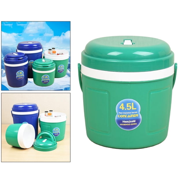 Cubo de Doble Pared Soledad Aislamiento para Automóvil con Tapa 4.5L verde