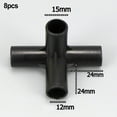 thumbnail image 2 of 8PCS Versatile 4-Way Black PVC Pipe Fittings: Perfect for DIY Plant Support and, 2 of 8