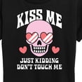 thumbnail image 3 of Instant Message - Valentine's Day Kiss Me Just Kidding - Women's Short Sleeve Graphic T-Shirt, 3 of 6