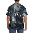 thumbnail image 3 of Balery Forest Black Ghost Warrior Camisa Casual de Manga Corta con Botones para Hombre, Texturizada, Estilo Cubano, para Playa, Verano-XX-Large, 3 of 5
