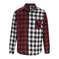 thumbnail image 3 of Men Clothing, Men's Flannel Shirts Cotton Long Sleeve Plaid Shirt Casual Fashion Button Down Shirts Jackets with Pocket Fall Winter, 3 of 6