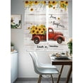 thumbnail image 4 of Sunflower Truck Sheer Curtains 72 Inch Length 2 Panels Set Window Treatments, Elegant Yellow Floral Summer Botanical Wooden Rod Pocket Semi Curtains for Living Room/Bedroom/Kitchen, 104"W x 72"L, 4 of 7