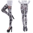 thumbnail image 2 of Womens Classic Retro Newspaper Beautiful Women Printed Leggings Casual Ankle Len, 2 of 7