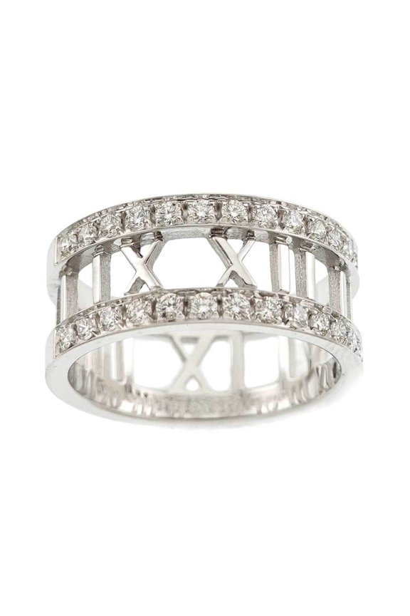 Pre-Owned Tiffany & Co. Atlas 1 Diamond Ring in 18K White Gold (750)