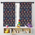 thumbnail image 5 of Blackout Kids Curtains,Dark Blue Flame Monster Cartoon Trucks Pattern Childrens Insulated Curtains Set Of 2,Bedroom Essentials,Toddler Room Decor 42"x54", 5 of 5