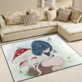 thumbnail image 2 of Dreamtimes Cute Girl with Butterfly Lightweight Carpet Mats, 5'3" x 4' Area Soft Rugs, Floor Mat Rug Home Decoration for Kids Room Living Room, 63"x 48", 2 of 6