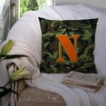 thumbnail image 3 of Letter N Monogram - Camo Green Fabric Decorative Pillow, 3 of 4