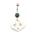 thumbnail image 2 of Bague Nombril 14g Acier Chirurgical Pendentif Design Gravé Tribal CZ Bijou, 2 of 8
