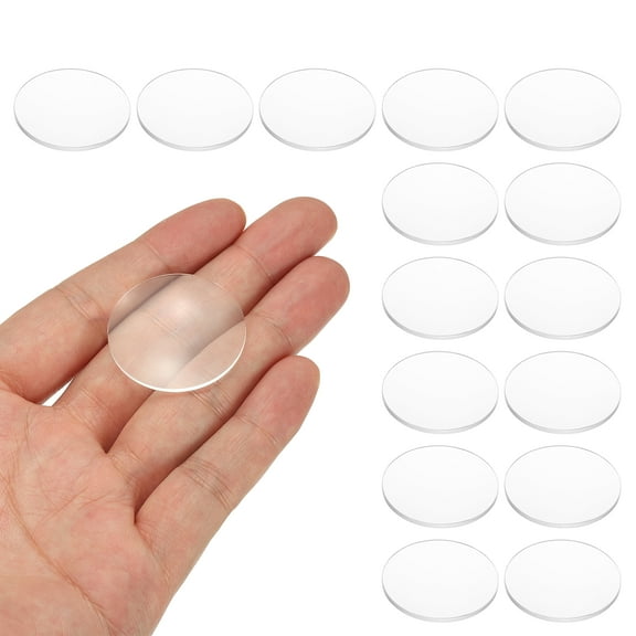 Uxcell 15 Pack Biconvex Lens, 31mm Dia. 65mm Focal Length Optical Lenses Magnifier Paperweight Acrylic Double Convex for DIY Office Desk Home Science Experiment Telescope