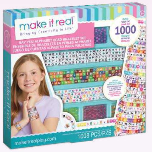 Make it Real! Say Yes - Alphabet Bead Bracelet Kit for Kids