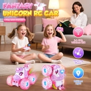 Carsky Unicorn Remote Control Car for Girls 3-8, Rechargeable RC Toy w/ Lights&Music, Indoor Outdoor Gift for Kids 3+