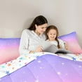 thumbnail image 5 of Castle Fairy Starry Sky Bedding Comforter Set 2pcs for Boys Girls,Dreamy Princess Twin Comforter Sets Microfiber,Gradient Pink Purple Breathable Bedding Set,Luxury Bedroom Decor,Reversible, 5 of 8