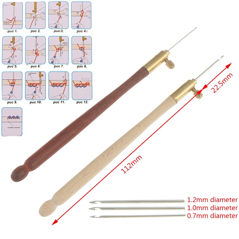 French Embroidery Needles Tambour Crochet Hook Luneville Hook with 3 Needles BW