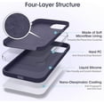 thumbnail image 3 of Liquid Silicone Case for iPhone 12 Mini, [Scratch-Resistant, Anti-Fingerprint, Shockproof] Protective Slim Phone Case, 4-Layer Cover with Microfiber Lining, Silky-Soft Touch, Deep Purple, 3 of 7