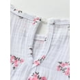 thumbnail image 5 of Infant Baby Girl Long Sleeve Ditsy Floral Shaped Ruffle Romper and Headband Outfit Set White 0-3 Months, 5 of 6