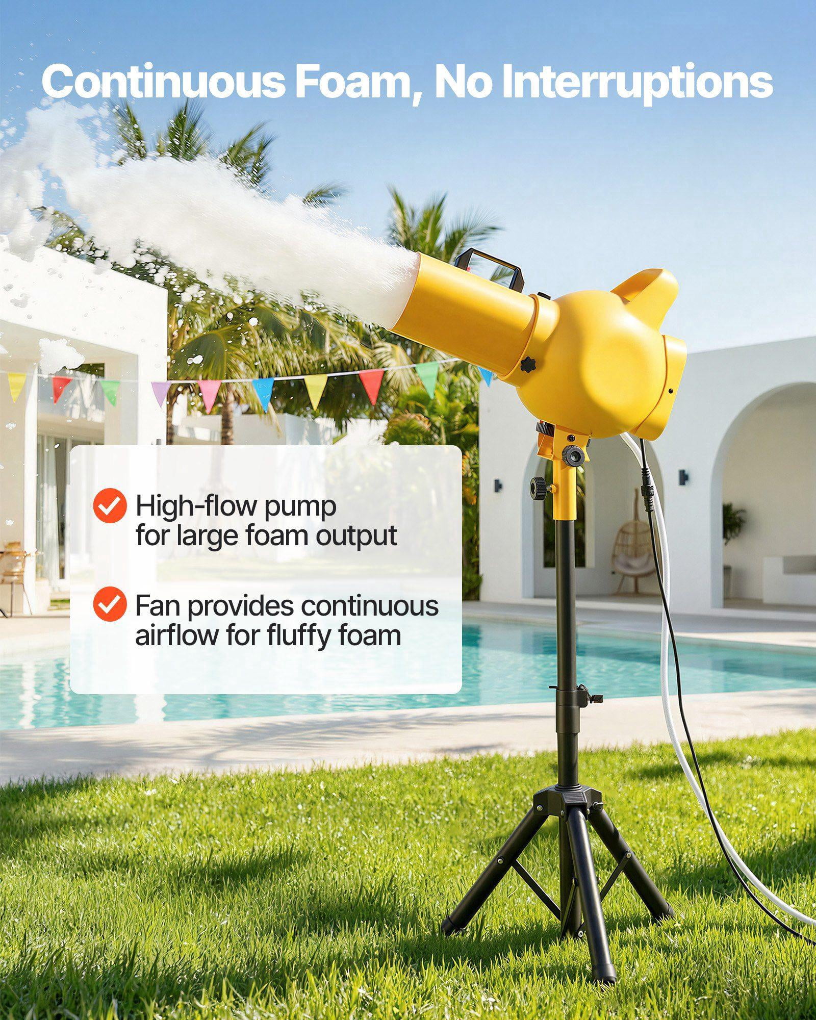 Handheld Foam Cannon Machine with Fan Triangular Structure Dense Continuous Foam Maker for Party Backyard Celebrations