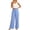 Blue, variant on Linen Pants Women Spring Summer Elastic Waist Wide Leg Loose Fit Lightweight Beach Pants Trousers with Pockets