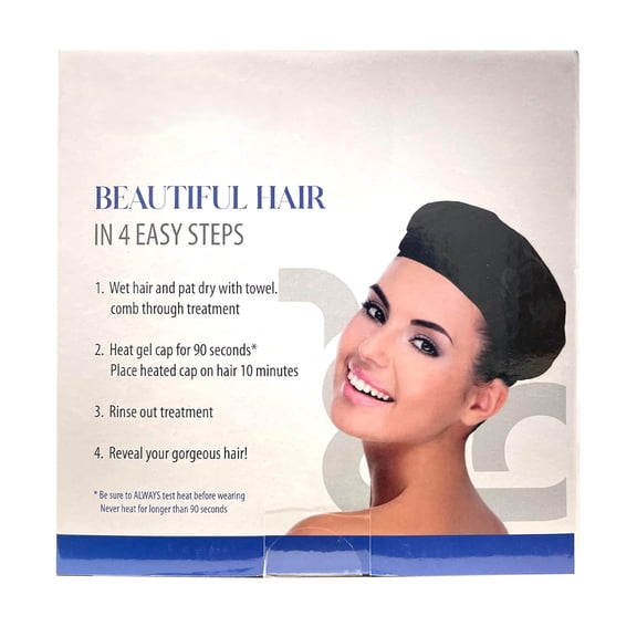 Cordless Deep Conditioning Heat Cap - Hair Styling and Treatment Steam Cap | Heat Therapy and Thermal Spa Hair Steamer Gel Cap - Black Universal