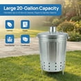thumbnail image 4 of Galvanized Steel Outdoor Garden Waste Incinerator with Lid Ventilation Holes  & Legs, 4 of 6