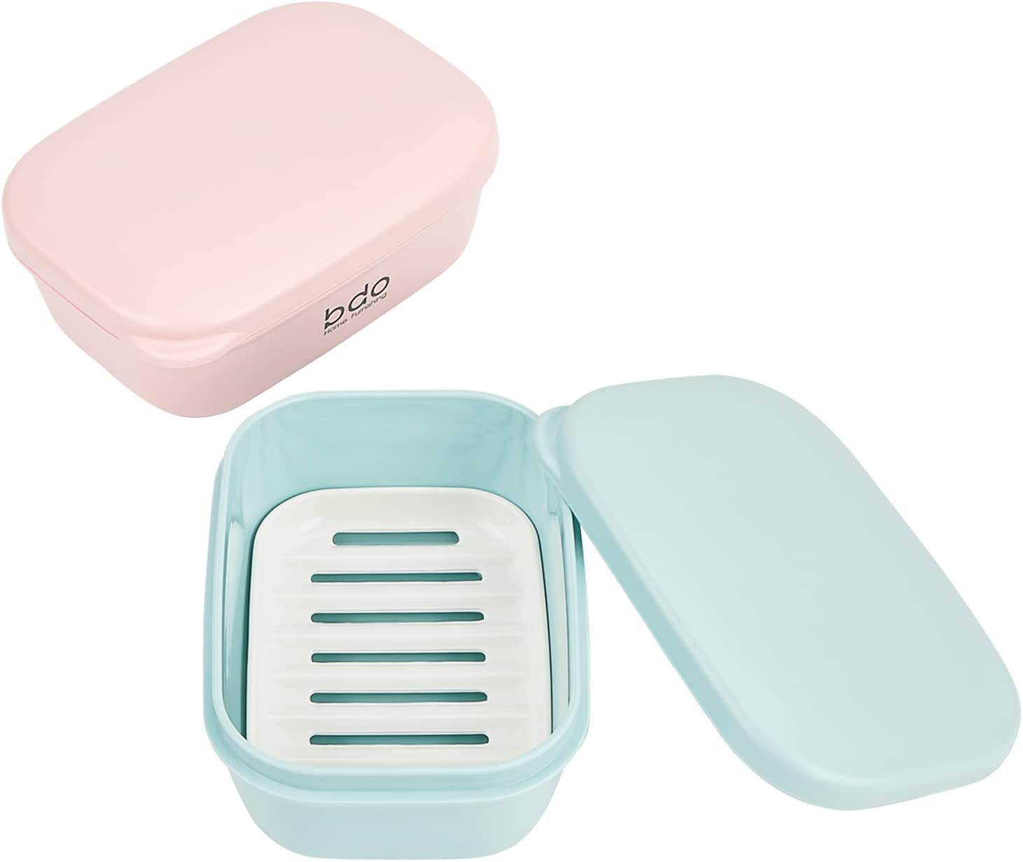 DODAMOUR 2 Pack Travel Soap Container with Lid, Portable Bar Soap