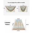thumbnail image 6 of Waterfall Valances for Windows, Orange Blue Vintage Kitchen Sheer Valance Curtains, Modern Abstract Art Oil Paiting Rod Pocket Elegant Swag Valances for Living Room Bedroom, 47.2"x38.5", 3 Panel, 6 of 8