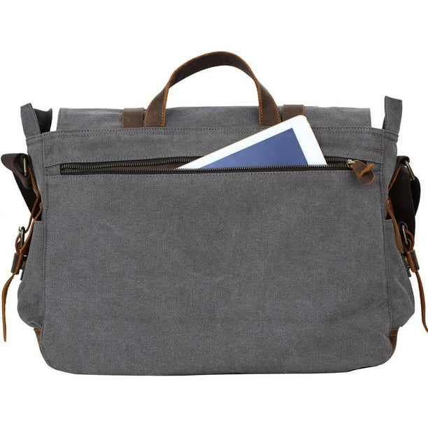 Wowbox messenger bag for men 17.3 inch canvas laptop bag bookbag working bag sales