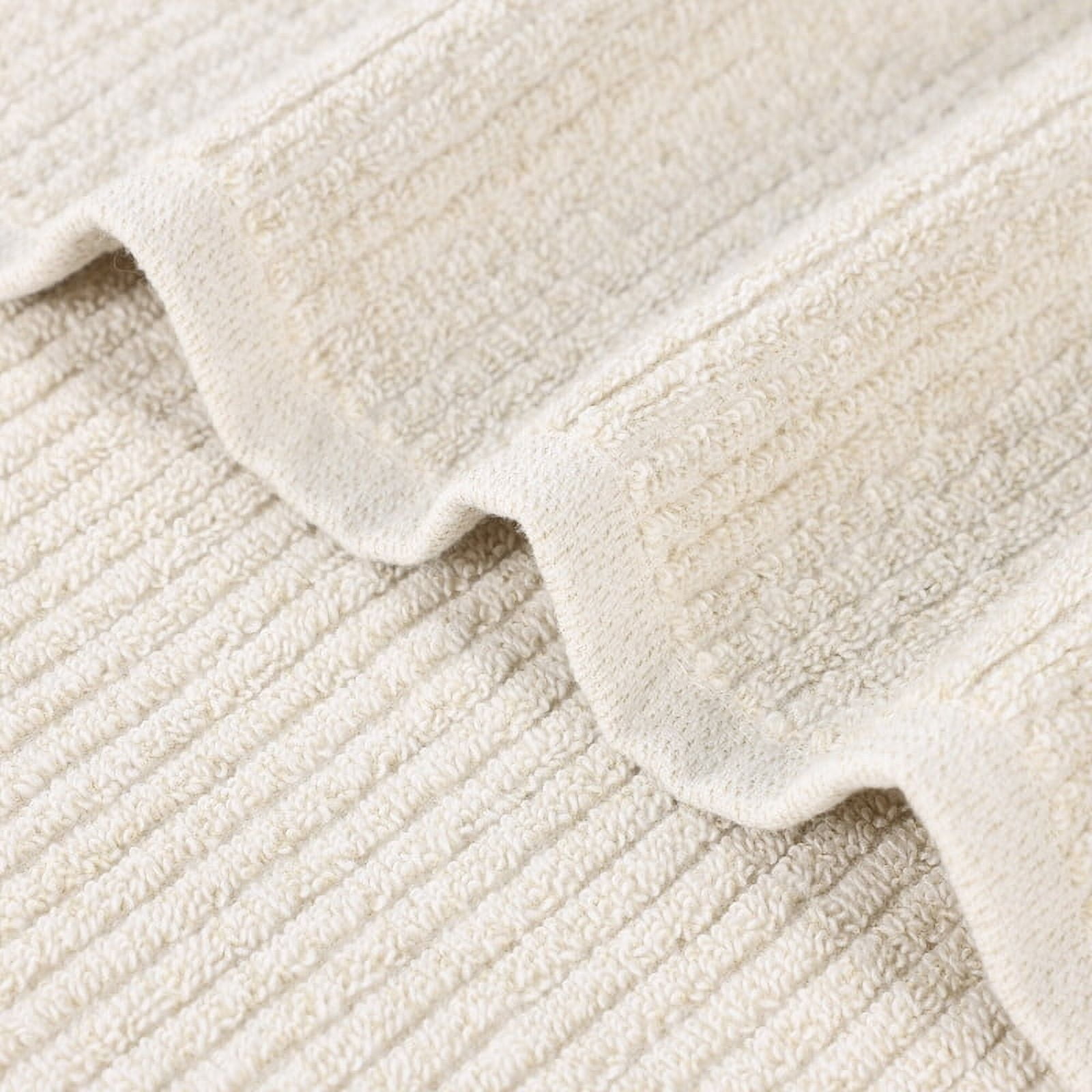 Superior Destin Viscose 9 Piece Cotton Blend Towel Set, Medium Weight Soft Towels, Beige