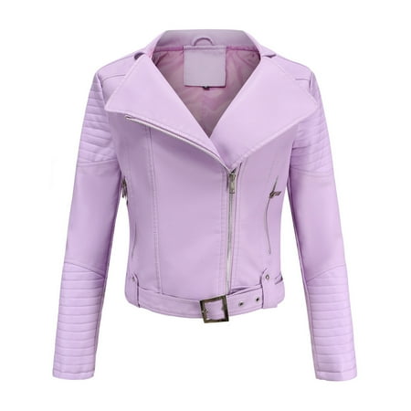 

CEHVOM Womens Warm Long Sleeve Jacket Slim Winter Parkas Leather Coats
