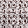 thumbnail image 1 of oneOone Polyester Lycra Dark Brown Fabric People Doodle Art Sewing Material Print Fabric By The Yard 56 Inch Wide, 1 of 6