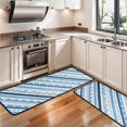 thumbnail image 3 of Kitchen Rugs Sets Of 2,Blue Geometric Stripe Pattern Anti Fatigue Kitchen Mat Rugs Non Slip Washable,Decorative Kitchen Floor Mats for Kitchen,Sink,Laundry,17"x47"+17"x47", 3 of 5