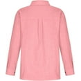 thumbnail image 4 of Button down shirts for women long sleeve Dressy Casual Tops Business Work Blouses Gauze Cotton Linen Shirts V Neck Loose Blouse Plus Size Elegant Tunic Top, 4 of 4
