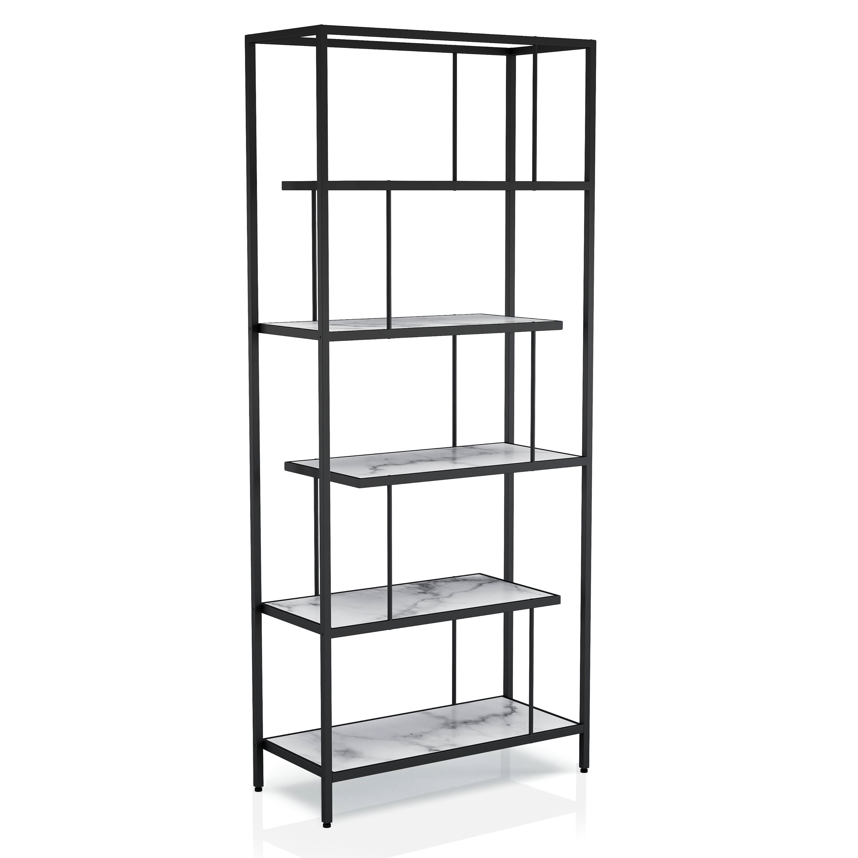 Furniture of America Harper 5-Shelf Bookcase, Black
