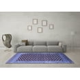 thumbnail image 3 of Ahgly Company Machine Washable Indoor Rectangle Oriental Blue Industrial Area Rugs, 5' x 7', 3 of 4