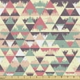 thumbnail image 1 of Abstract Fabric by the Yard Upholstery, Geometrical Illustration Along Cracked Recurring Triangles Pattern in Grunge Style, Decorative Fabric for DIY and Home Accents, Multicolor by Ambesonne, 1 of 5