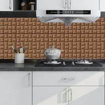 Trendix 3D Wall Panel Stick Foam Brick Wallpaper Peel, Waterproof Self-Adhesive Wallpaper, 20Pcs Wooden Grain Decoration Sticker, 11.8 x 11.8 Inch (Brown)