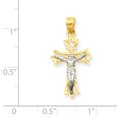 thumbnail image 2 of 10K Rhodium Plated Yellow Gold & Rhodium Filigree Crucifix Pendant, 2 of 2