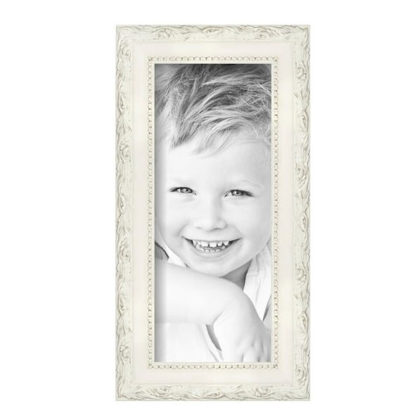 ArtToFrames 5" x 12" Classic White Picture Frame, 5x12 inch White Wood Poster Frame (WOM-5004), Pack