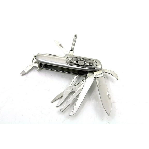 Mullingar Pewter Father's Day Claddagh Design Irish Pocket Knife - 3.5” L x 7/8” W