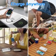 49800mAh Power Bank with Built in Cables, 22.5W Fast Charging Portable Charger, 4 Outputs 3 Inputs Led Display Battery Pack, Travel Essentials Phone Charger Compatible for iPhone/iPad/Samsung, White