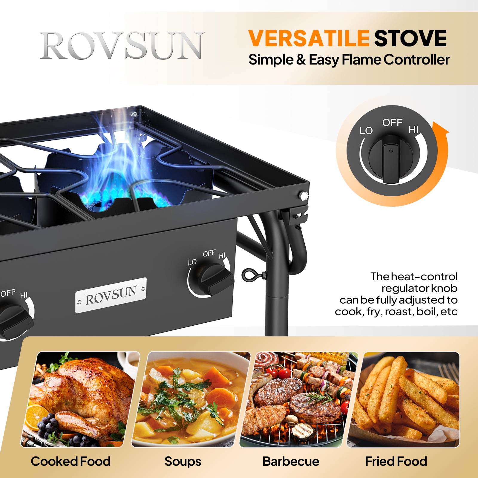 VINGLI 3 Burner Propane Camping Stove with Windscreen, Carrying Bag and Gas Regulator