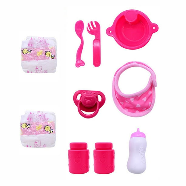 10 Piece Baby Doll Feeding Set Adorable 10 piece feeding time play set for dolls Walmart.ca
