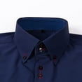 thumbnail image 4 of Men's Casual Shirt Long Sleeve Turn-down Collar Double Breasted Shirt Color Match Top, 4 of 5