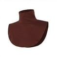 thumbnail image 1 of Women‘S Top With False Neck Guard  Removable Striped Print/Solid Turtleneck Blouse, 1 of 5