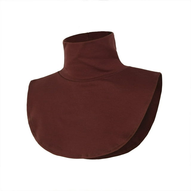 Women‘S Top With False Neck Guard Removable Striped Print/Solid Turtleneck Blouse
