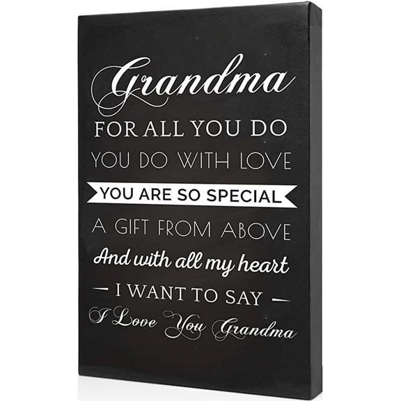 Light Autumn Grandma Gifts for Grandma - Hangable Canvas from Daughter or Son - Chalkboard Style