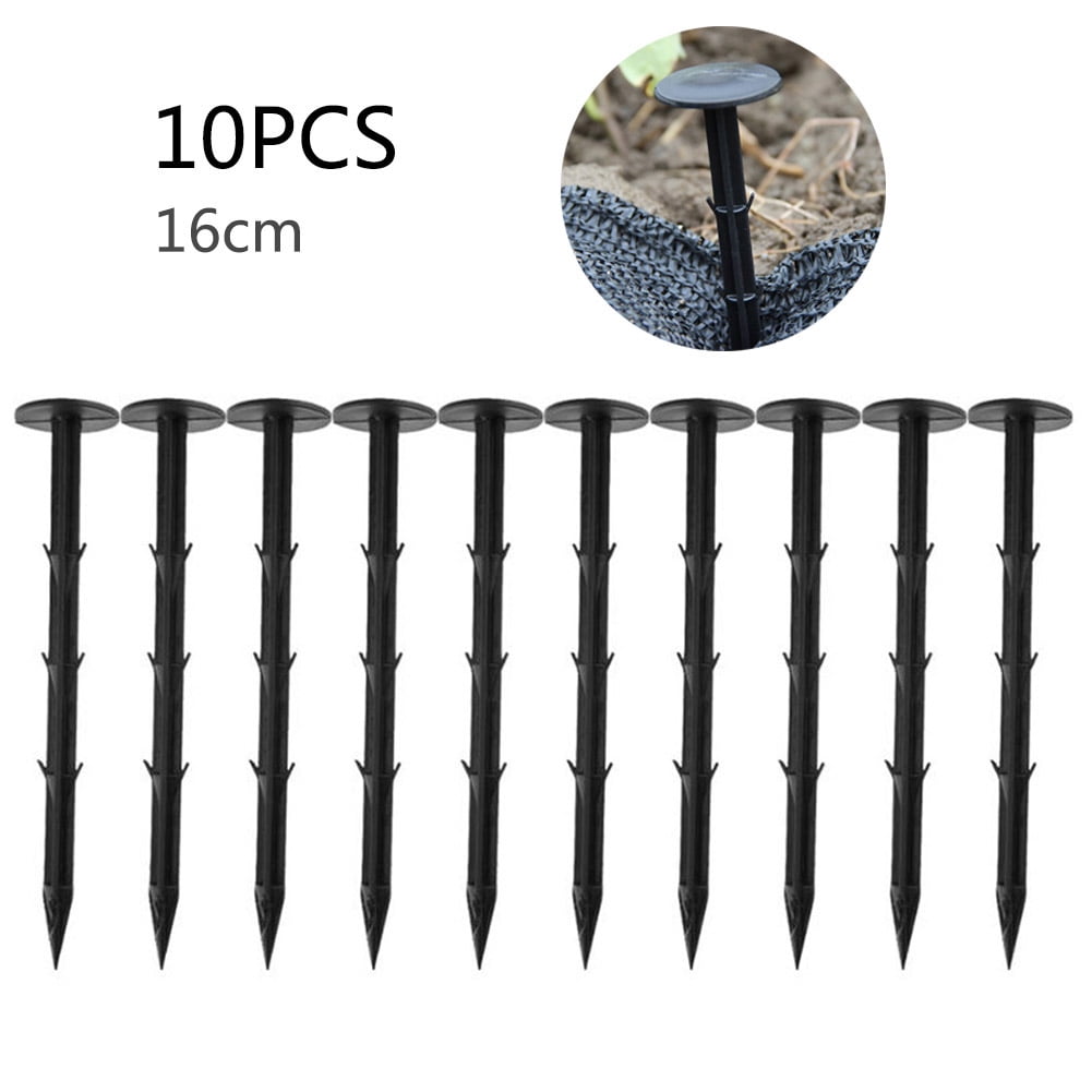 10PCS Plastic Garden Stakes Anchors Landscape Anchoring Spikes Yard
