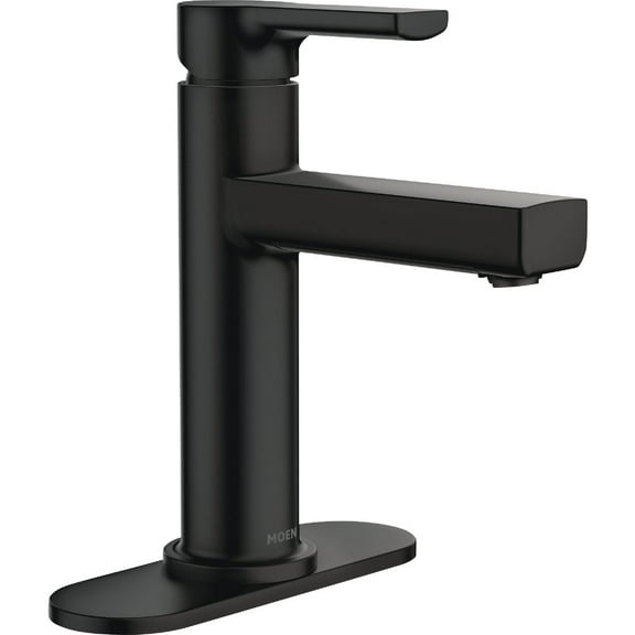 Moen Rinza 1-Handle Lever Centerset Bathroom Faucet, Matte Black 84627BL