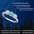 thumbnail image 2 of Gem Stone King 925 Sterling Silver Blue Apatite and White Moissanite Engagement Ring for Women | 1.50 Cttw | Round 5MM | Gemstone Birthstone | Size 7, 2 of 7